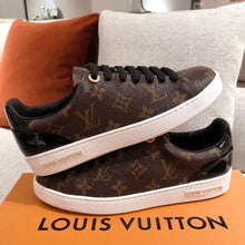 Load image into Gallery viewer, Louis Vuitton Time Out Sneaker Patent Monogram Material Brown For Women LV 1A8FJM