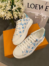 Load image into Gallery viewer, Louis Vuitton Time Out Sneakers White/Blue For Women LV