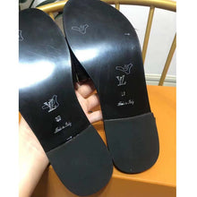 Load image into Gallery viewer, Louis Vuitton Unisex Lock It Flat Mule Brown Patent Monogram Canvas Leather Outsole