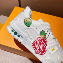 Load image into Gallery viewer, Louis Vuitton Unisex LV Trainer Sneaker White Printed Calf Leather Rubber Outsole