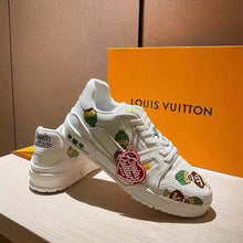 Load image into Gallery viewer, Louis Vuitton Unisex LV Trainer Sneaker White Printed Calf Leather Rubber Outsole