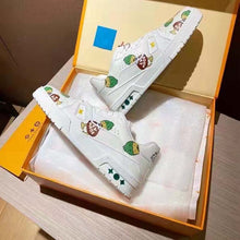 Load image into Gallery viewer, Louis Vuitton Unisex LV Trainer Sneaker White Printed Calf Leather Rubber Outsole