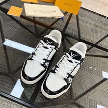 Load image into Gallery viewer, Louis Vuitton Unisex LV Trainer Sneaker With Monogram-Embossed Grained Calf Leather
