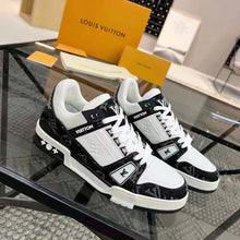 Load image into Gallery viewer, Louis Vuitton Unisex LV Trainer Sneaker With Monogram-Embossed Grained Calf Leather