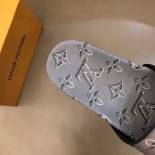 Load image into Gallery viewer, Louis Vuitton Waterfront Mule Monogram Embossed Metallic Rubber Gray For Women LV