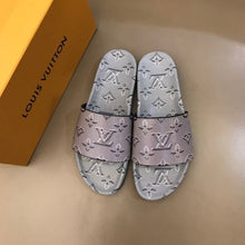 Load image into Gallery viewer, Louis Vuitton Waterfront Mule Monogram Embossed Metallic Rubber Gray For Women LV