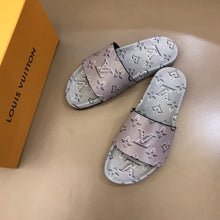 Load image into Gallery viewer, Louis Vuitton Waterfront Mule Monogram Embossed Metallic Rubber Gray For Women LV