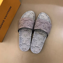 Load image into Gallery viewer, Louis Vuitton Waterfront Mule Monogram Embossed Metallic Rubber Gray For Women LV