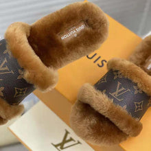 Load image into Gallery viewer, Louis Vuitton Women Lock It Flat Mule Mink Fur Patent Monogram Canvas