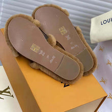 Load image into Gallery viewer, Louis Vuitton Women Lock It Flat Mule Mink Fur Patent Monogram Canvas