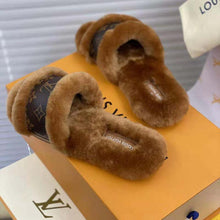 Load image into Gallery viewer, Louis Vuitton Women Lock It Flat Mule Mink Fur Patent Monogram Canvas