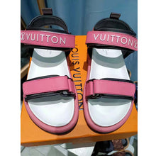 Load image into Gallery viewer, Louis Vuitton Women Pool Pillow Flat Comfort Sandal Blue Calf Leather