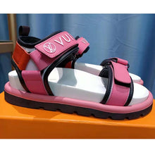 Load image into Gallery viewer, Louis Vuitton Women Pool Pillow Flat Comfort Sandal Blue Calf Leather