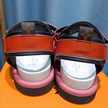 Load image into Gallery viewer, Louis Vuitton Women Pool Pillow Flat Comfort Sandal Blue Calf Leather
