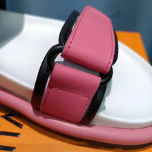 Load image into Gallery viewer, Louis Vuitton Women Pool Pillow Flat Comfort Sandal Blue Calf Leather