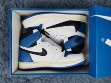 Load image into Gallery viewer, Nike Travis Scott x Fragment x Air Jordan 1 High OG SP Military Blue AJ1 White/Blue Women