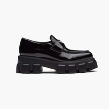 Load image into Gallery viewer, Prada Women Monolith Pointy Brushed Leather Loafers-Black