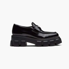 Load image into Gallery viewer, Prada Women Monolith Pointy Brushed Leather Loafers-Black