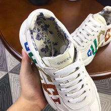 Load image into Gallery viewer, Rhyton Glitter Logo Dad Sneakers Calfskin Leather Spring/Summer Collection Off White
