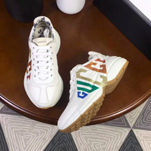 Load image into Gallery viewer, Rhyton Glitter Logo Dad Sneakers Calfskin Leather Spring/Summer Collection Off White