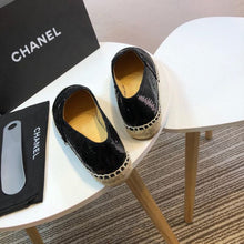 Load image into Gallery viewer, Sequin and Fabric CC Lambskin Toe Espadrilles Fall/Winter Collection Black