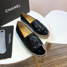 Load image into Gallery viewer, Sequin and Fabric CC Lambskin Toe Espadrilles Fall/Winter Collection Black