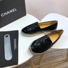Load image into Gallery viewer, Sequin and Fabric CC Lambskin Toe Espadrilles Fall/Winter Collection Black
