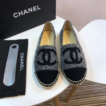 Load image into Gallery viewer, Tweed and Fabric Espadrilles Spring/Summer Collection Act 2 Grey/Black