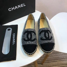 Load image into Gallery viewer, Tweed and Fabric Espadrilles Spring/Summer Collection Act 2 Grey/Black
