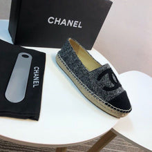Load image into Gallery viewer, Tweed and Fabric Espadrilles Spring/Summer Collection Act 2 Grey/Black