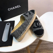 Load image into Gallery viewer, Tweed and Fabric Espadrilles Spring/Summer Collection Act 2 Grey/Black